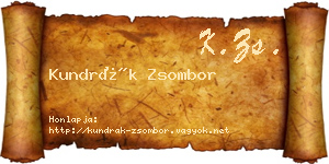 Kundrák Zsombor névjegykártya
